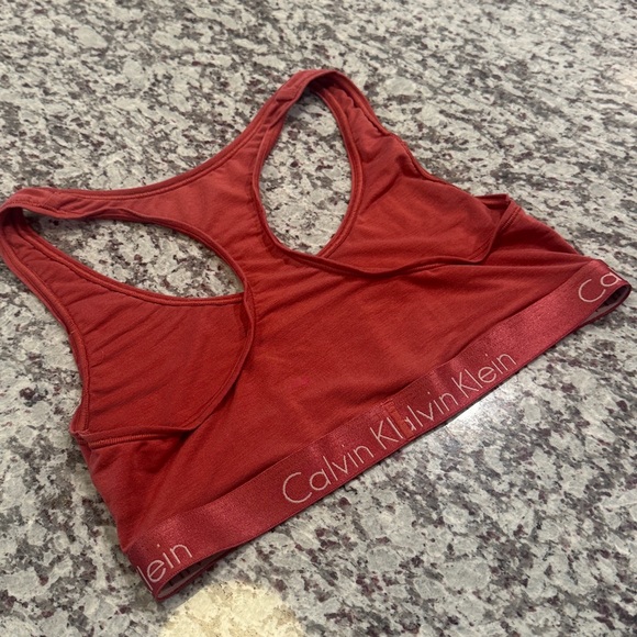 Calvin Klein Racerback Sports Bra - Rust Red - Picture 7 of 7